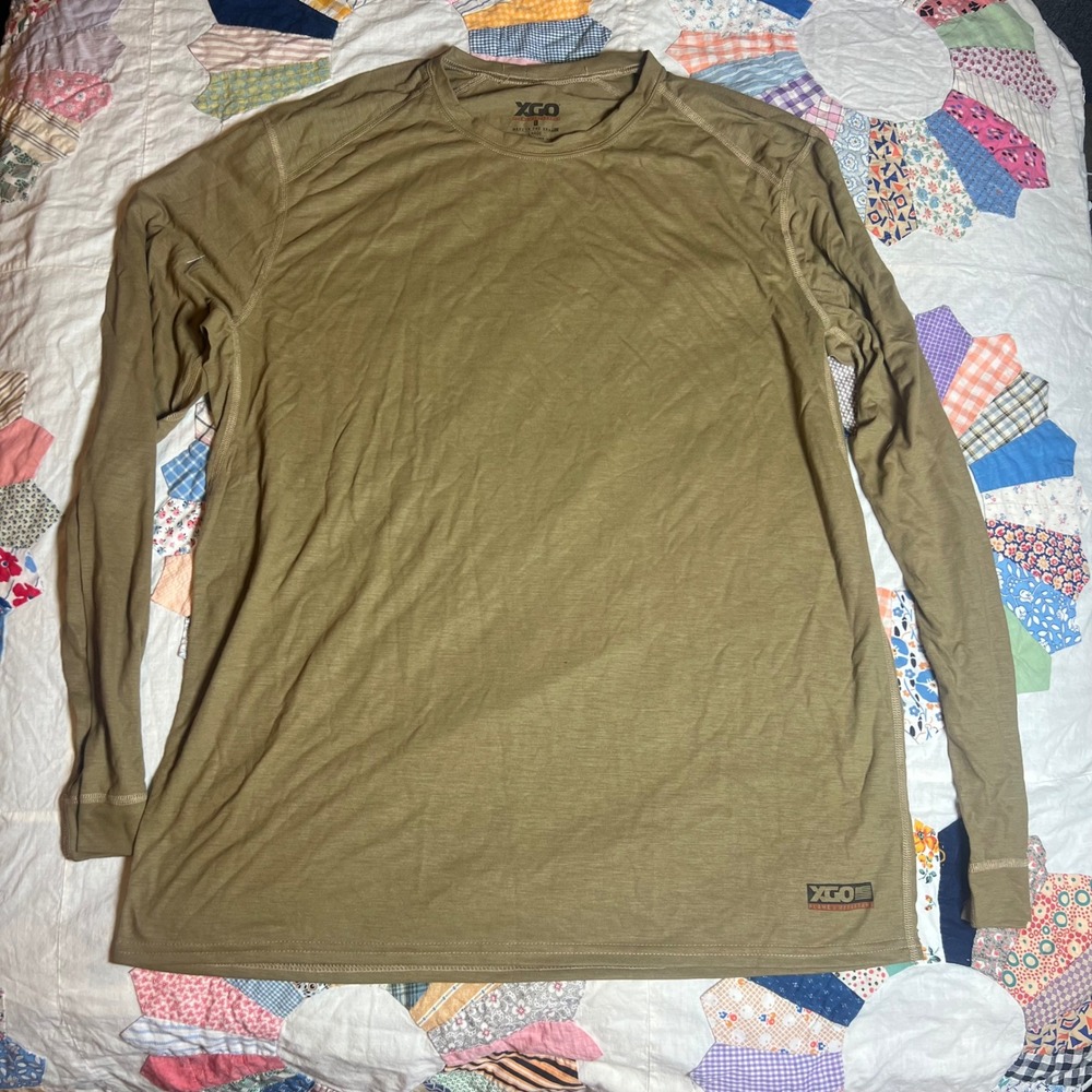 XGO Phase 1 Flame Retardant Long Sleeve Shirt Mens Large Coyote Brown Made USA